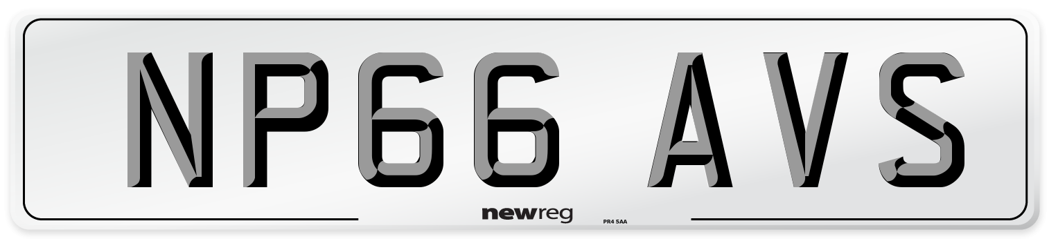 NP66 AVS Number Plate from New Reg